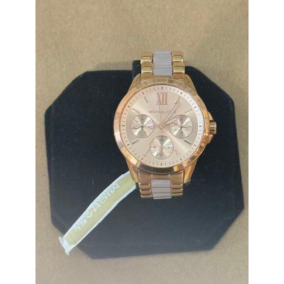 Michael Kors MK6818 Rose Gold-Tone and Acetate Watch - Picture 2 of 4